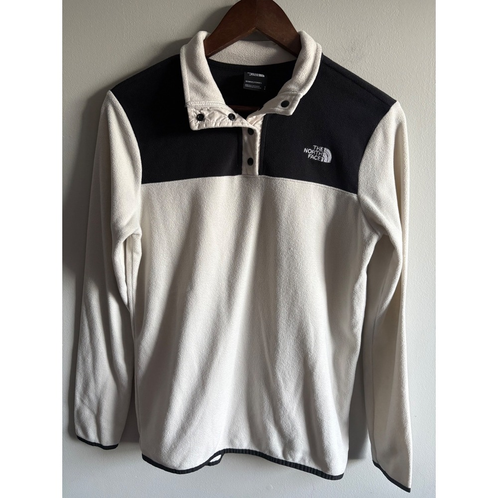 The North Face Women's Small Black White Snap Neck Fleece Pullover
